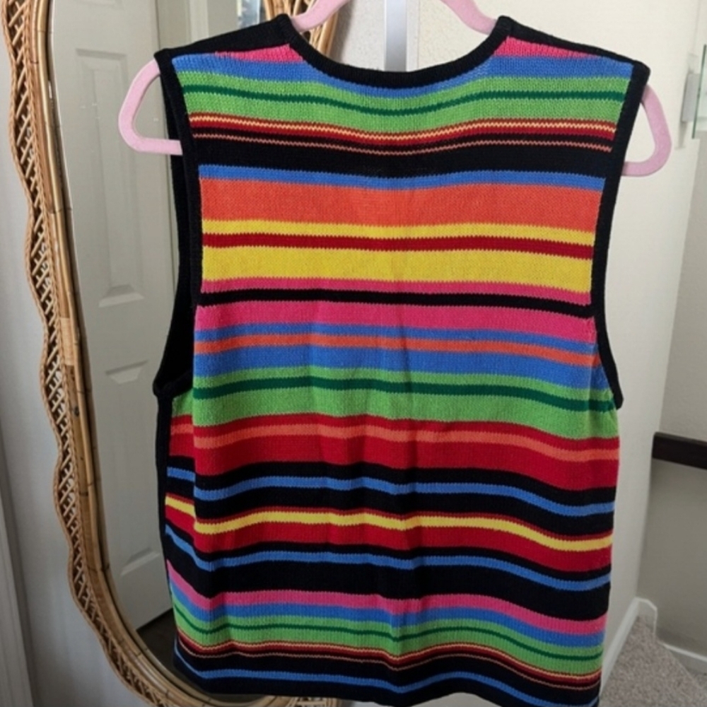 Vintage Retro Dog Vest Multi Colored Art Knit Vest - Picture 3 of 4